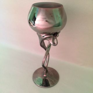 Platinum Alicja Art Glass Goblet Hand Crafted Shape 2