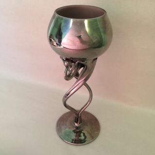 Platinum Alicja Art Glass Goblet Hand Crafted Shape 3