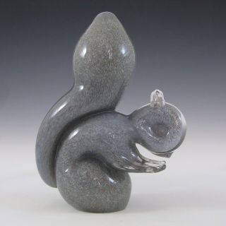Wedgwood Speckled Grey Glass Squirrel Paperweight Rsw410 - Marked