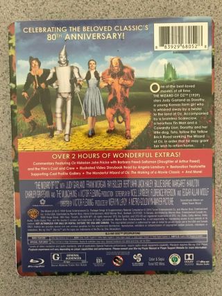 The Wizard of Oz Steelbook Blu Ray,  DVD 80th Anniversary limited edition 2