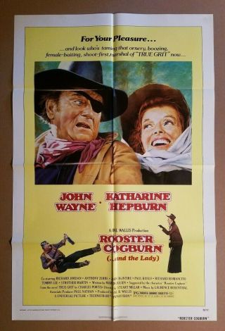 Rooster Cogburn 1975 27 " X 41 " One - Sheet Movie Poster John Wayne 75/212