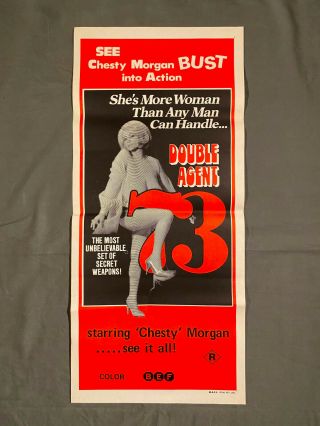 Double Agent 73 Chesty Morgan Australian Daybill Poster - Near -