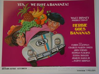 Complete Lobby Card Movie Poster Walt Disney Herbie Goes Bananas Technicolor