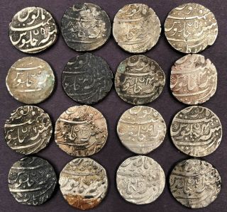 India - French,  Arcot,  Sixteen Silver Rupees,  Various Dates And Dies,  179g