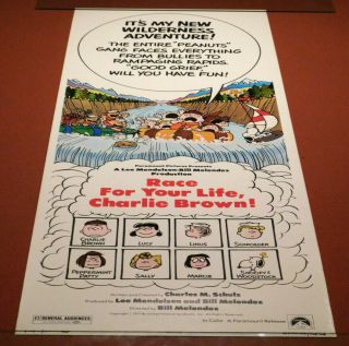 Race For Your Life Charlie Brown - Vintage 1977 Peanuts Film Insert Movie Poster