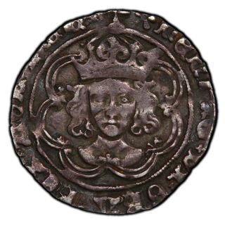 England Henry Vii (1489 - 93) " Groat " Silver Coin,  Certified Pcgs " Vf Details "