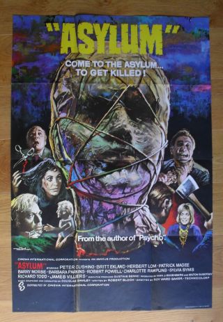 Asylum Horror Barbara Parkins Uk Movie Poster 1 Sheet 