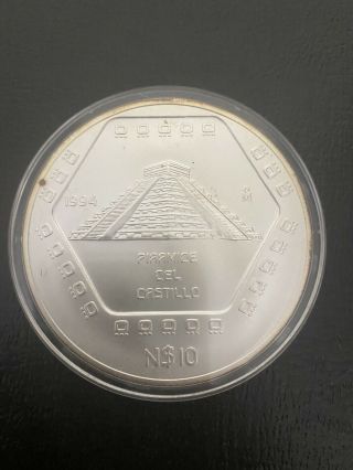 1994 5oz Silver " Piramide Del Castillo Bu