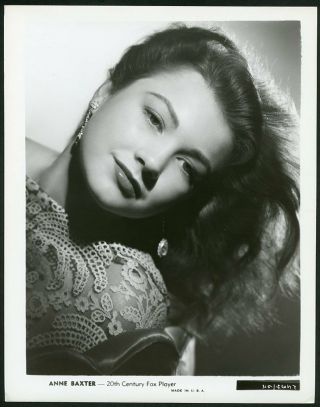 Anne Baxter In Early Portrait Vintage 1940s 20th Century Fox Photo