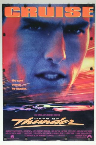Days Of Thunder 1990 Double Sided Movie Poster 27 " X 40 "