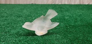 Lalique Crystal Glass Sparrow Bird Figurine 5 1/4 " Signed (bfeb - 08 - 030)