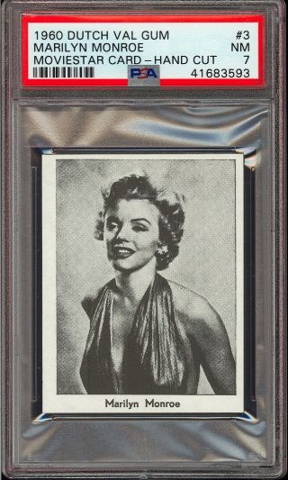 Marilyn Monroe 1960 Dutch Val Gum Moviestar Card Hand Cut 3 Psa 7 Nm
