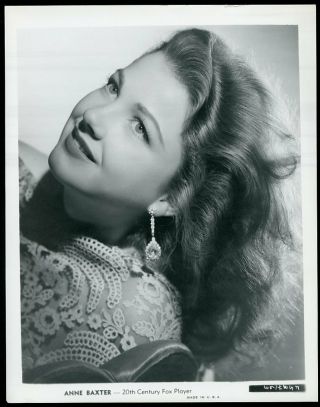 Anne Baxter In Flowing Hair Portrait Vtg 1940s 20th Century Fox Photo