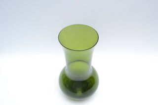 Stylish Green Scandinavian Mid Century Vintage Art Glass Vase Aseda Sweden 3