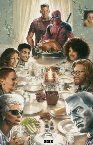 Deadpool 2 Thanksgiving Movie Poster 27x40 Rare Limited Edition