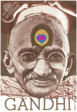 Gandhi Artistic Very Rare Czech A3 Movie Poster Ben Kingsley - Near