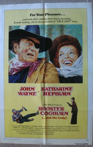 Rooster Cogburn Us One Sheet 27x41 " Movie Poster John Wayne Film 1975