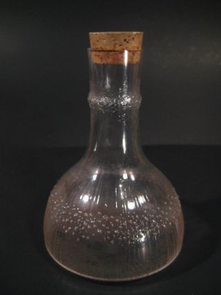 Tapio Wirkkala Iittala Niva Finland Art Glass Decanter Carafe W/cork Stopper
