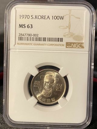 1970 South Korea 100 Won Ngc Ms63