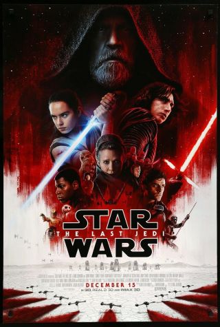 Star Wars The Last Jedi Movie Poster 27x40 Double Sided