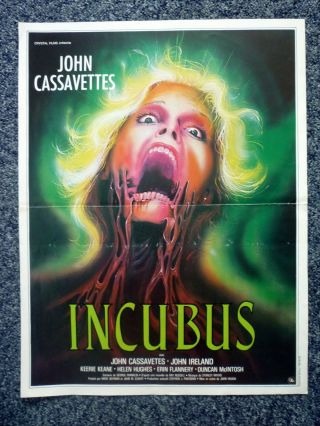 Incubus 1982 French Horror Movie Poster John Cassavetes,  Kerrie Keane