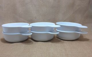 6 Corning Ware White " Grab - It " Bowls 15oz Oven And Microwave Safe