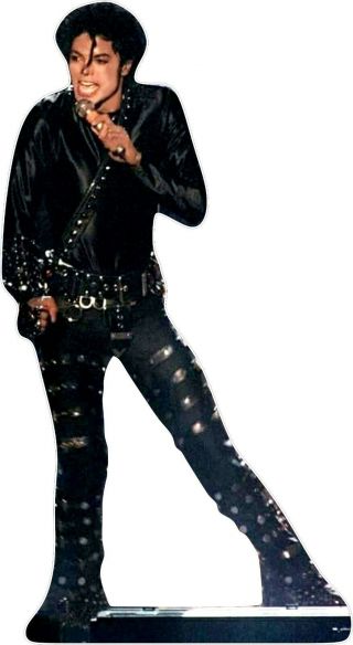 Michael Jackson - Blackoutfit Studs - 70 " Tall Life Size Cardboard Cutout Standee