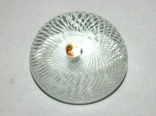 Vintage Murano Made In Italy White Spiral Art Glass Paperweight Glass Studio