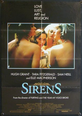 Sirens (1993) Australian One Sheet Hugh Grant Elle Macpherson