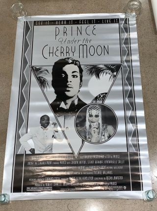 Vtg 80s Prince Under The Cherry Moon Promo Movie Silver Poster 27 X 40