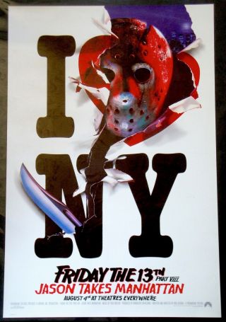 Friday The 13th Part Viii Jason Takes Manhattan Rolled Advance 27x41 Poster