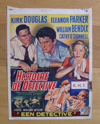 Detective Story Film Noir Belgian Movie Poster 