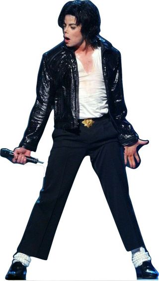 Michael Jackson With Mic - 70 " Tall Life Size Cardboard Cutout Standee