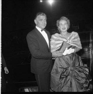 Clark Gable & Wife Candid At Movie Premiere Camera 2.  25 X 2.  25 Negative