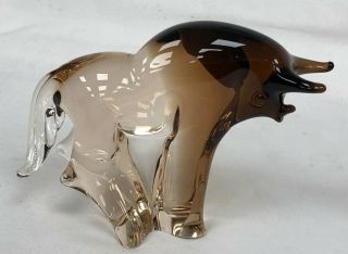 V.  Nason & C Murano Italy Brown Tonal Decorative Art Glass Bull Ornament 818