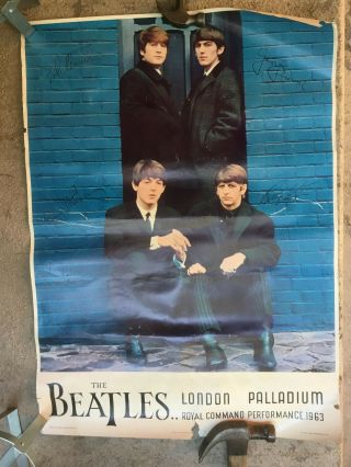 The Beatles London Palladium Vintage Poster 1964 Nems Enterprises Ltd