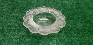 Lalique France Frosted Crystal " Honfleur " Lily Pad Bowl / Dish (bfeb - 07 - 121)