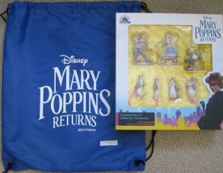 Disney Mary Poppins Returns Limited Edition Holiday Ornaments Set Of 7 Nib,  Bag