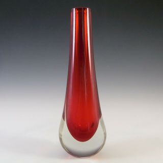 Whitefriars 9571 Baxter Ruby Red Glass Teardrop Vase