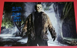 Kane Hodder Signed Jason 11x17 Poster,  Friday The 13th