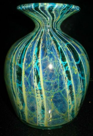 Vintage Mdina Large Studio Art Glass Vase Michael Harris Design Signed