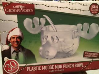 National Lampoons Christmas Vacation Moose Mug Punch Bowl&ladle 136oz