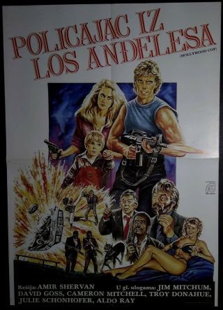 Hollywood Cop 1987 James Mitchum Cameron Mitchell Unique Exyu Movie Poster