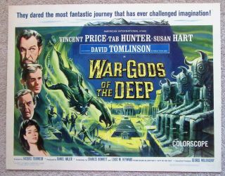 War Gods Of The Deep 1965 Hlf Sht Movie Poster Rld Vincent Price Ex