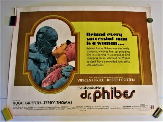 The Abominable Dr Phibes Movie Poster 1971 22x28 Half Sheet Vg
