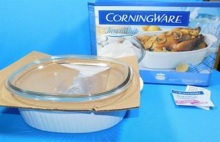 Corning Ware French White Casserole 4 Qt Oval Covered 6002278 Nib