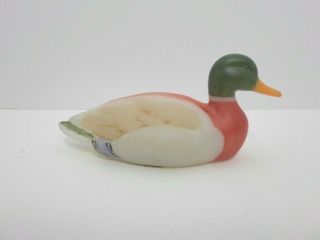 Vintage Fenton Hand - Painted Mallard Duck Figurine - 5 " Long