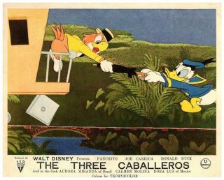 The Three Caballeros Walt Disney Lobby Card 1944 Donald Duck Caboose