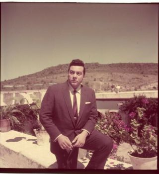 Mario Lanza At Home In Garden In Suit 2.  25 X 2.  25 Transparency