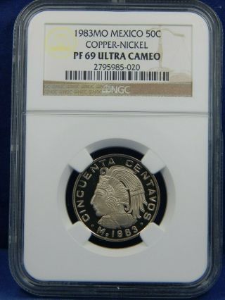 1983 Mexico 50 Centavos Ngc Pf69 Ultra Cameo 1982 1983 Proof Onza Libertad Set